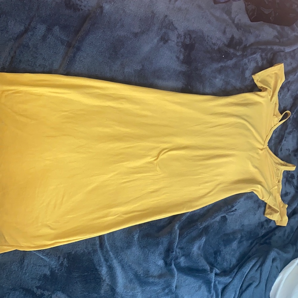 Yellow body con dress